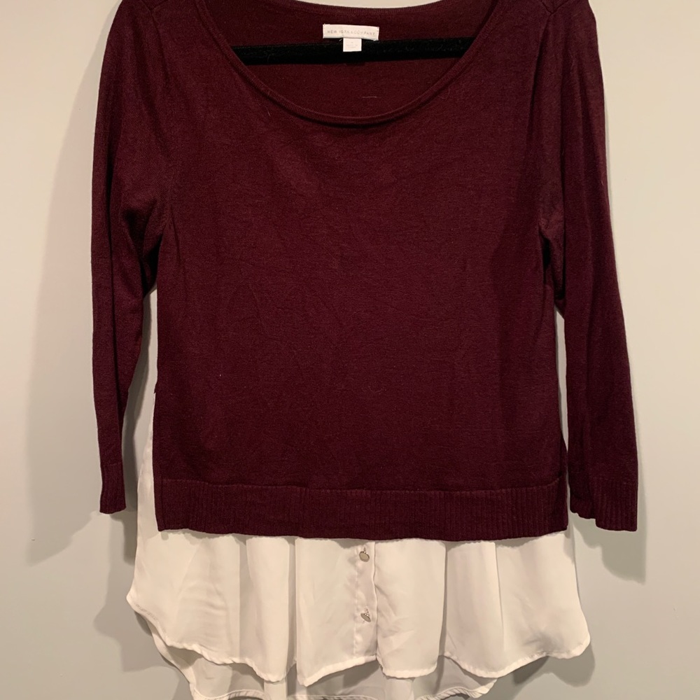 Sweater with satin underneath